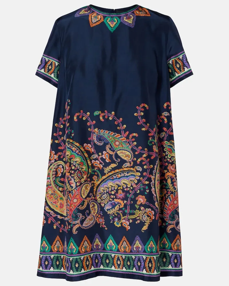 Etro Minikleid aus Seide Multicolor