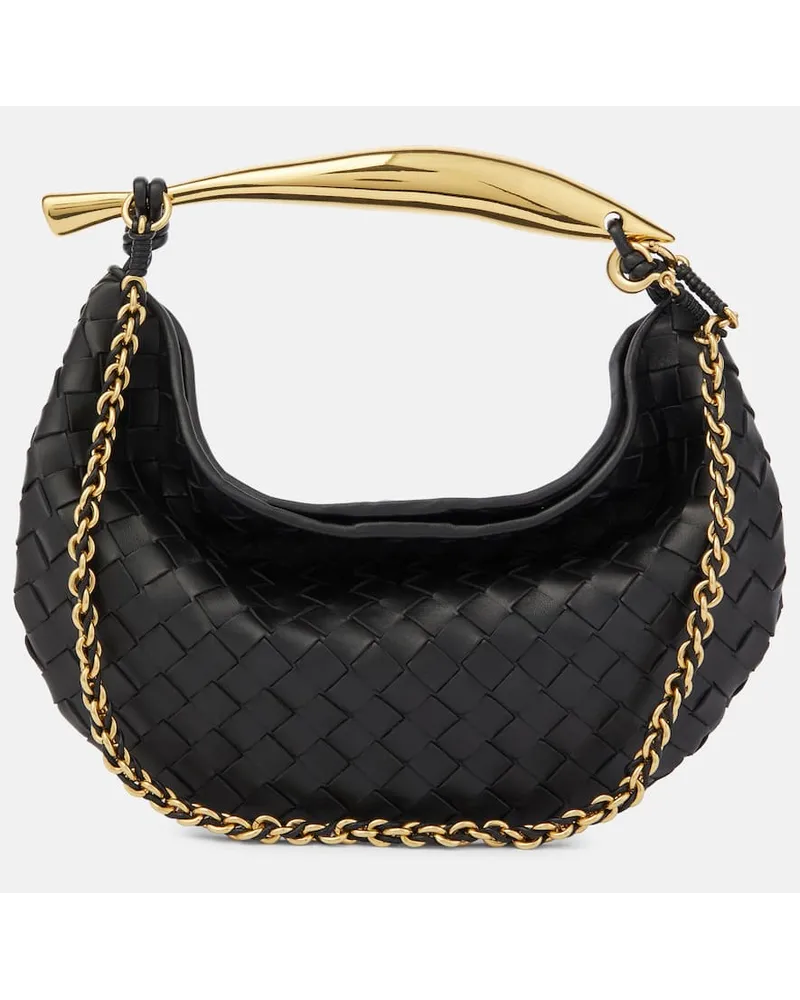 Bottega Veneta Tote Sardine Small aus Leder Schwarz