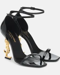 Saint Laurent Sandalen Opyum aus Lackleder Schwarz