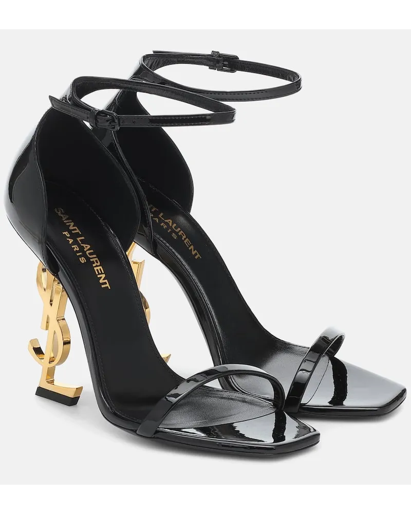 Saint Laurent Sandalen Opyum aus Lackleder Schwarz