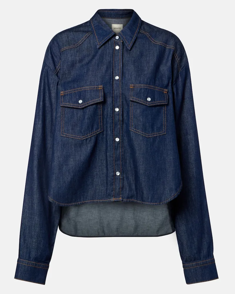 KHAITE Jeanshemd Grenon Blau