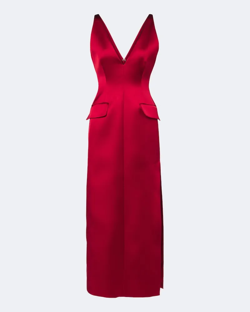 SPORTMAX Midikleid aus Satin Rot
