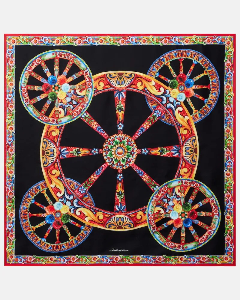 Dolce & Gabbana Tuch Carretto aus Seiden-Twill Multicolor