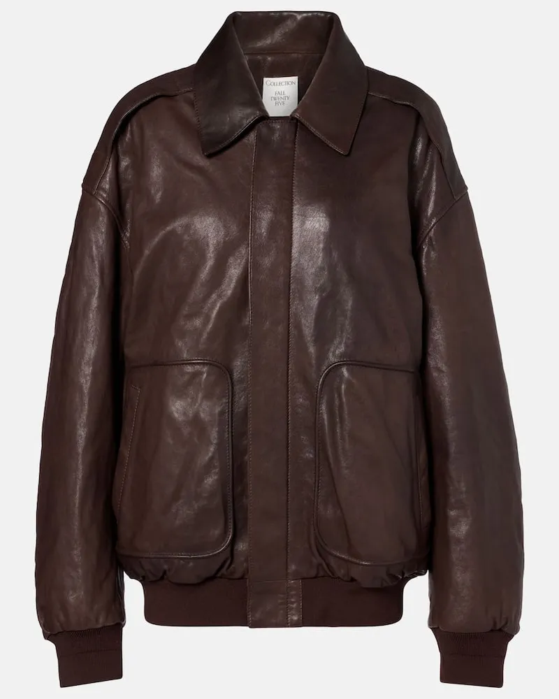 Calvin Klein Bomberjacke Johnson aus Leder Braun