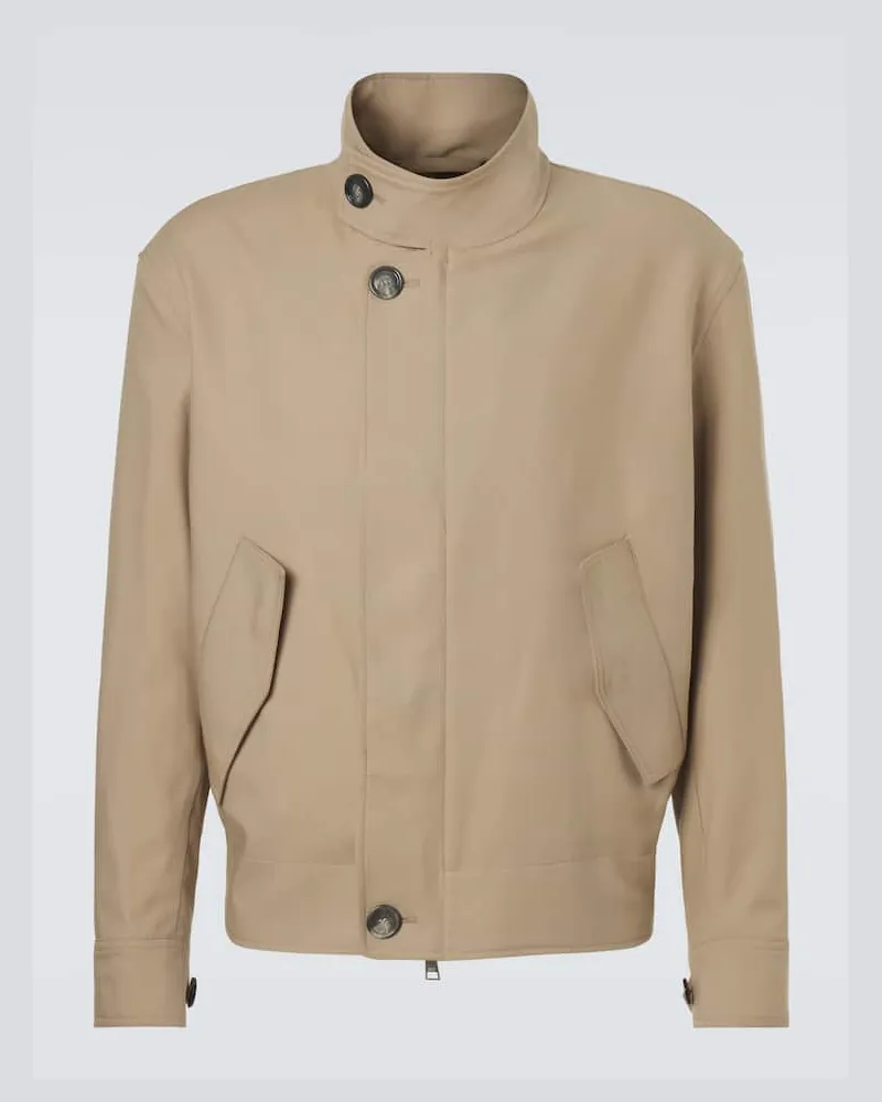 AMI Paris Jacke aus Schurwoll-Gabardine Beige