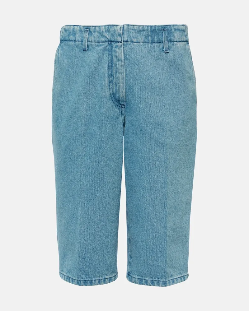Dries van Noten Mid-Rise Jeansshorts Blau