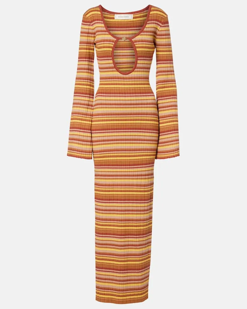 BANANHOT Maxikleid Rey aus Rippstrick Multicolor