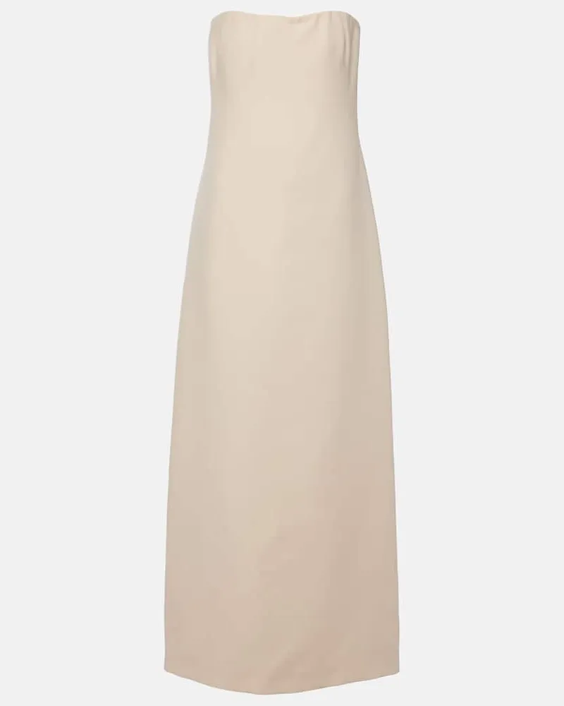 Gabriela Hearst Midikleid Opus aus Wolle und Seide Weiß