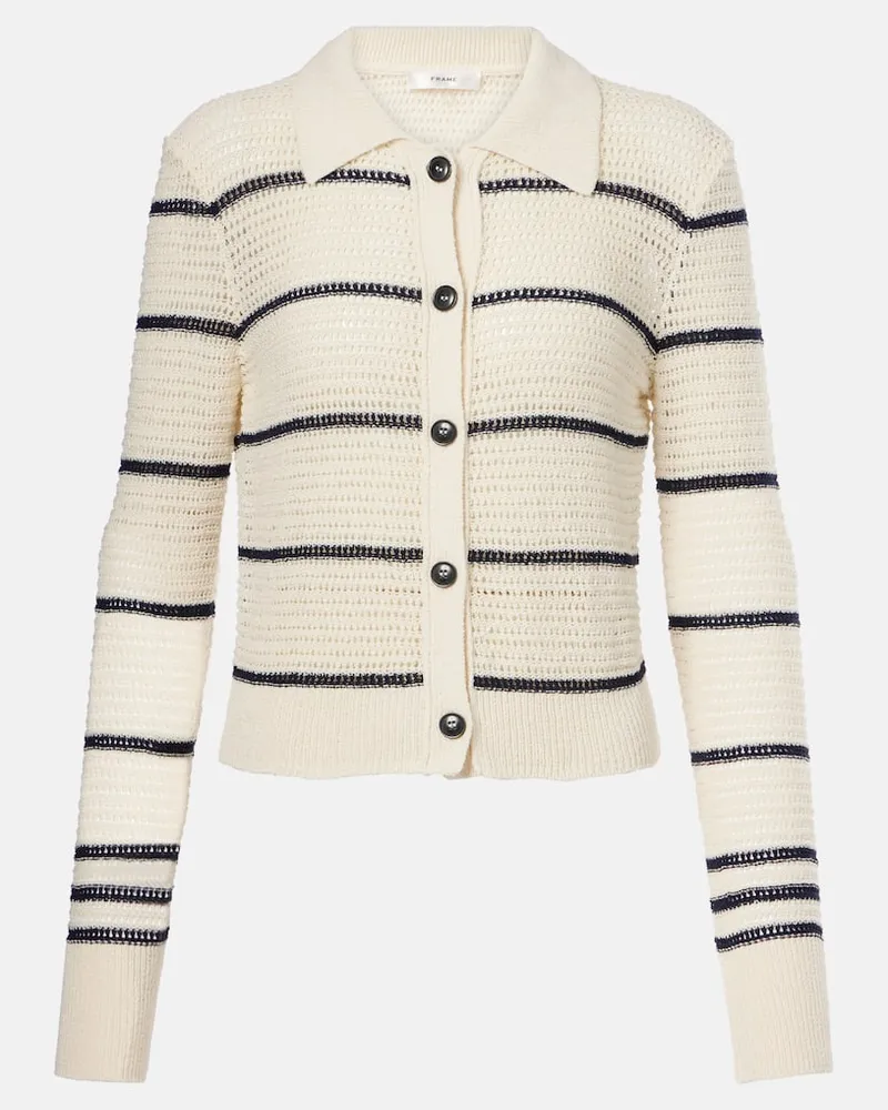 Frame Denim Cardigan The Shrunken Weiß