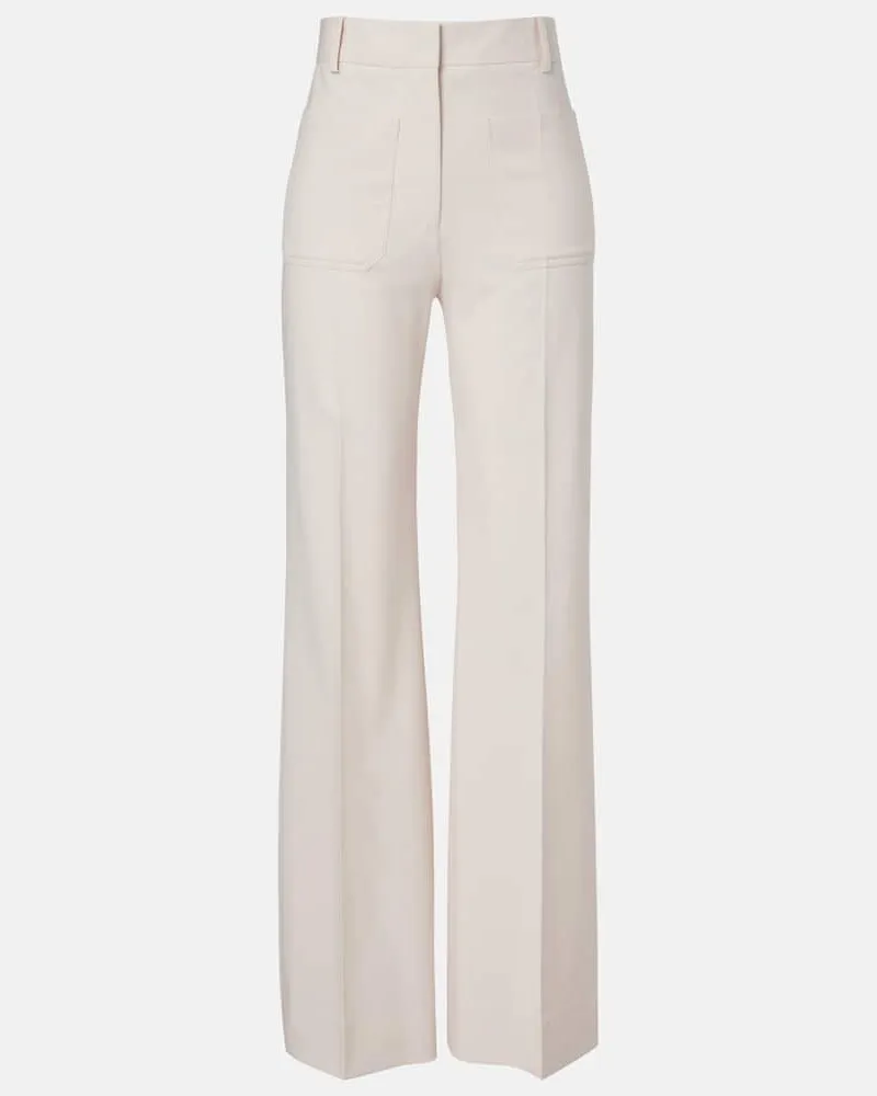 Victoria Beckham Weite High-Rise-Hose Alina Weiß