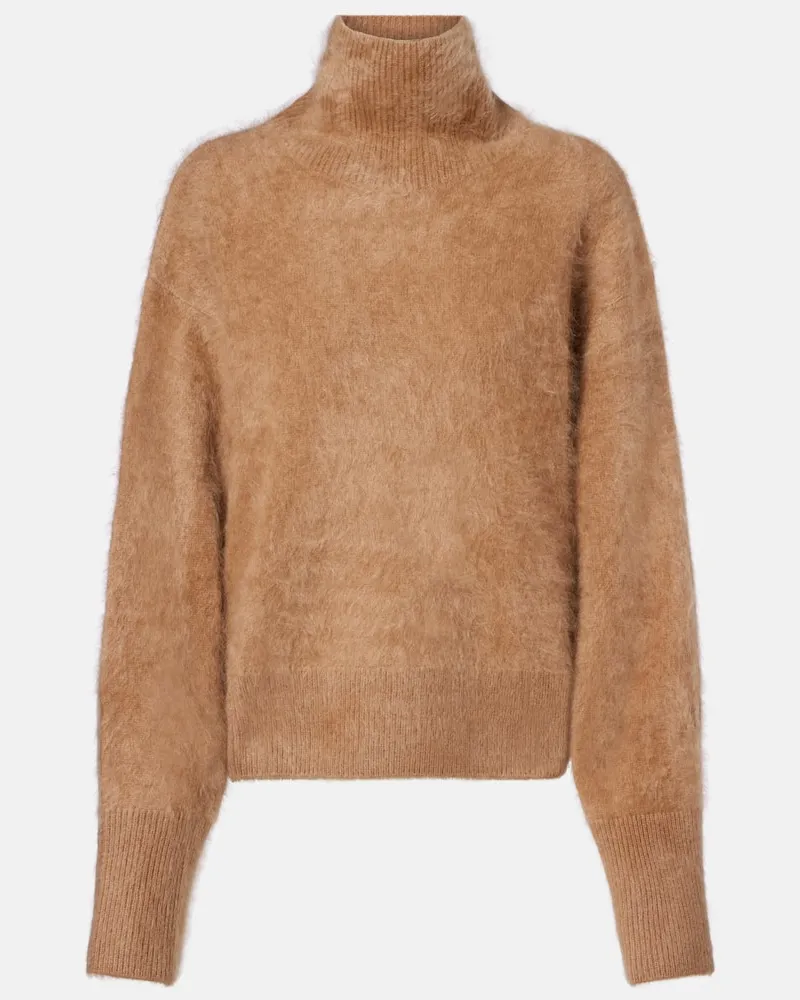 Lisa Yang Rollkragenpullover Florel aus Kaschmir Braun