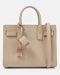 Saint Laurent Tote Sac De Jour Nano aus Leder Beige