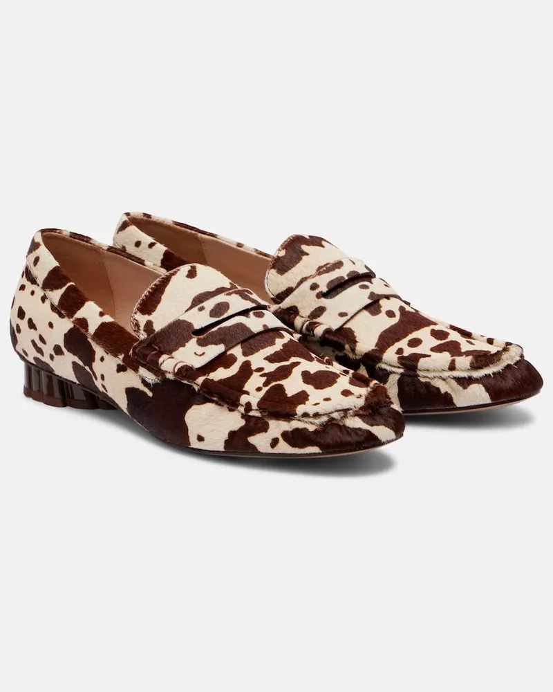 FARM Rio Bedruckte Loafers aus Kalbshaar Braun