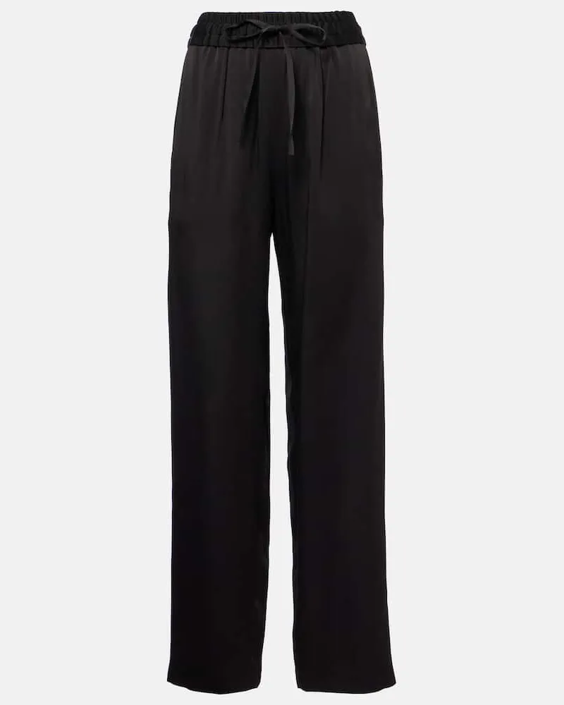 Isabel Marant Weite Hose Kendry aus Satin Schwarz