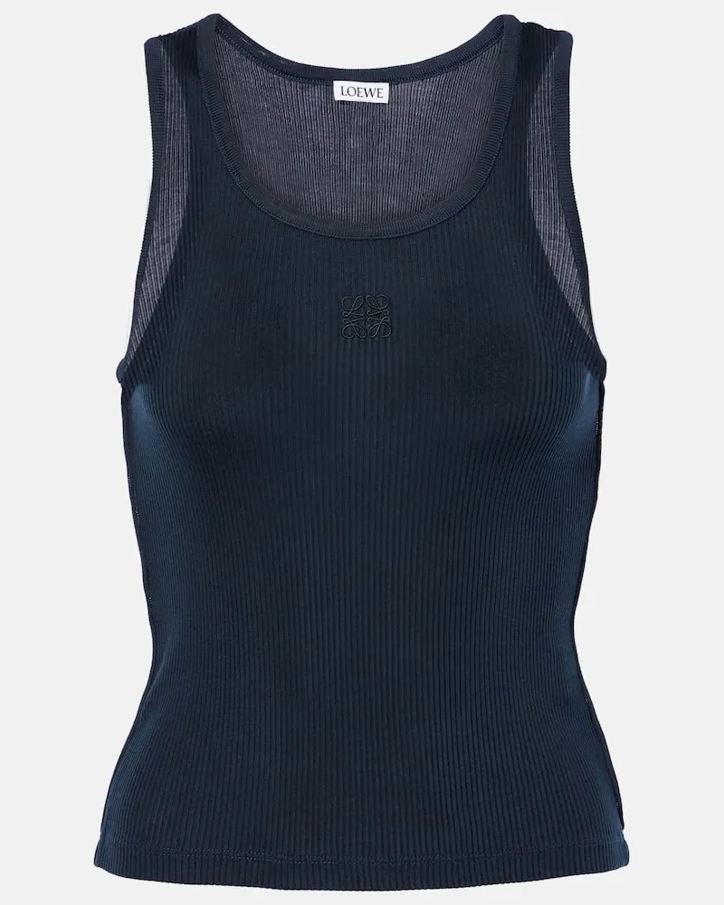 Loewe Top Anagram aus Seide Blau