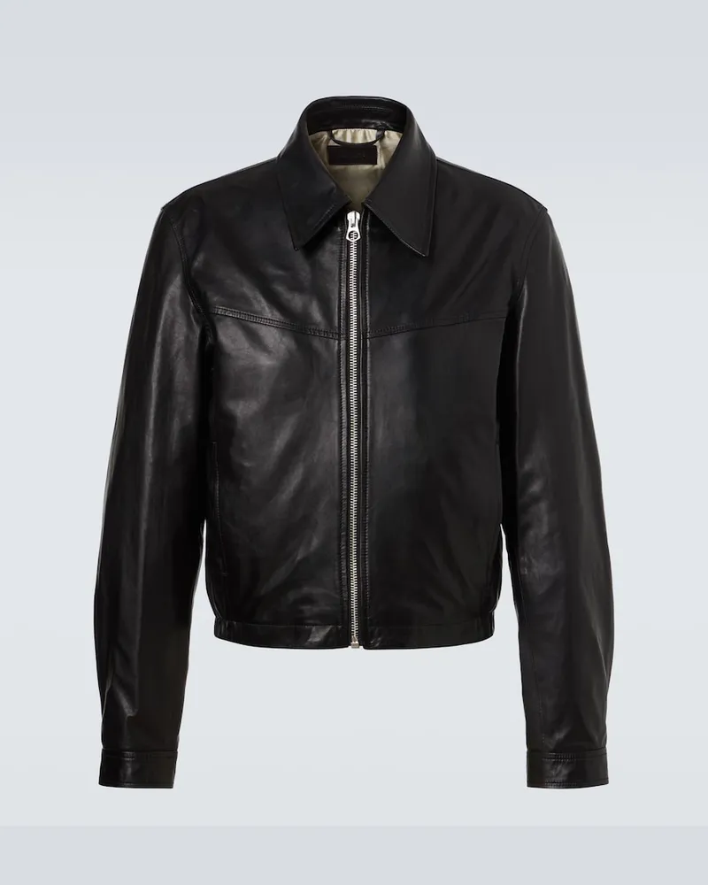 Christophe Lemaire Blouson aus Leder Schwarz