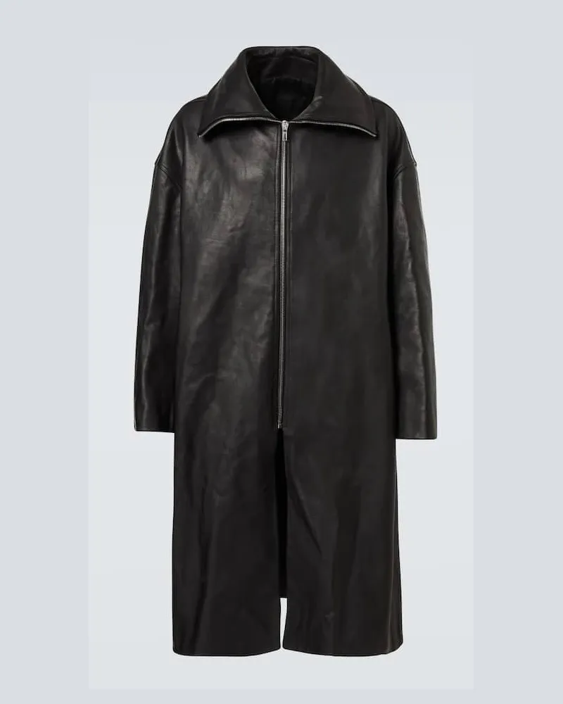 Rick Owens Mantel aus Leder Schwarz
