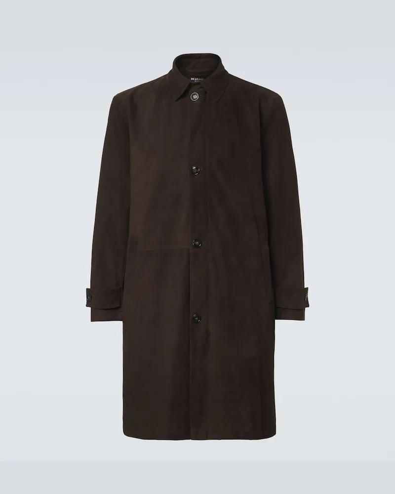 Kiton Mantel aus Leder Braun