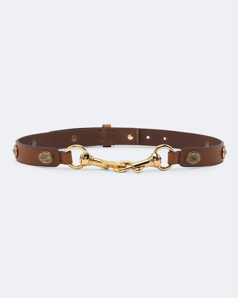 Etro Verzierter Gürtel aus Leder Braun