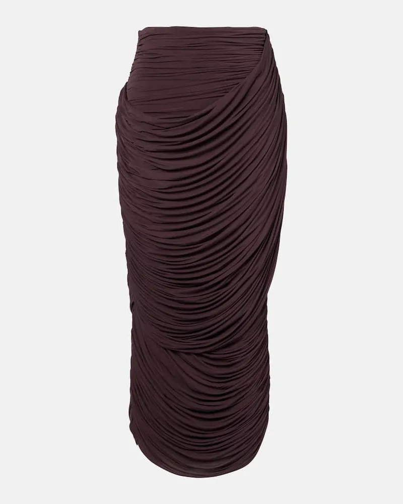 Magda Butrym High-Rise-Maxirock Burgunderrot