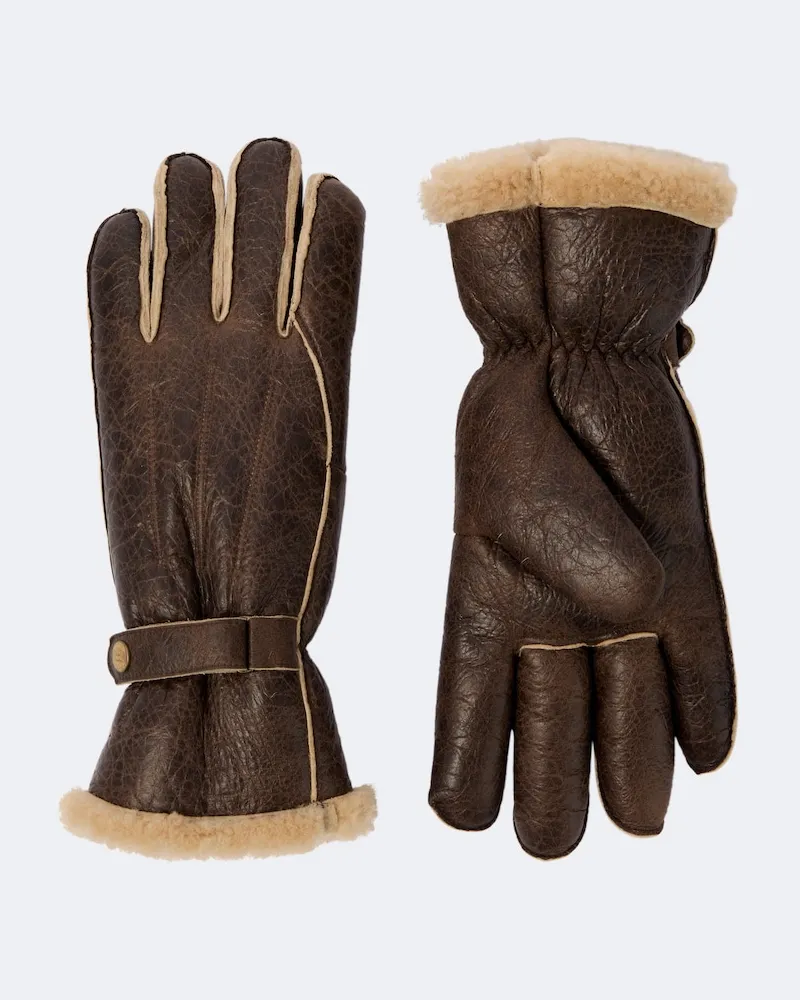 RRL Handschuhe aus Leder mit Shearling Braun
