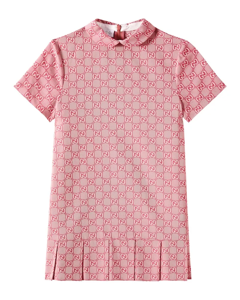 Gucci Polokleid GG aus Baumwoll-Twill Rot