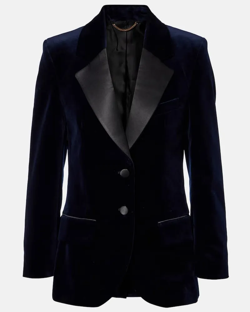 Victoria Beckham Blazer aus Samt Blau