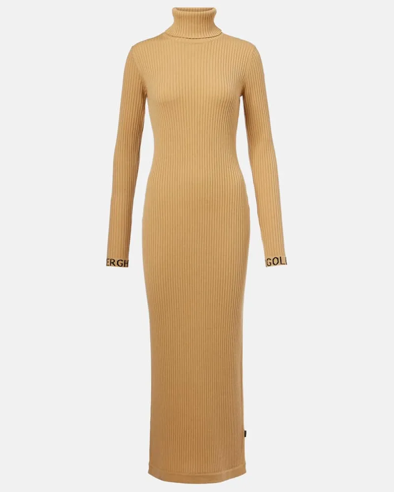 GOLDBERGH Maxikleid Mireille aus Rippstrick Beige