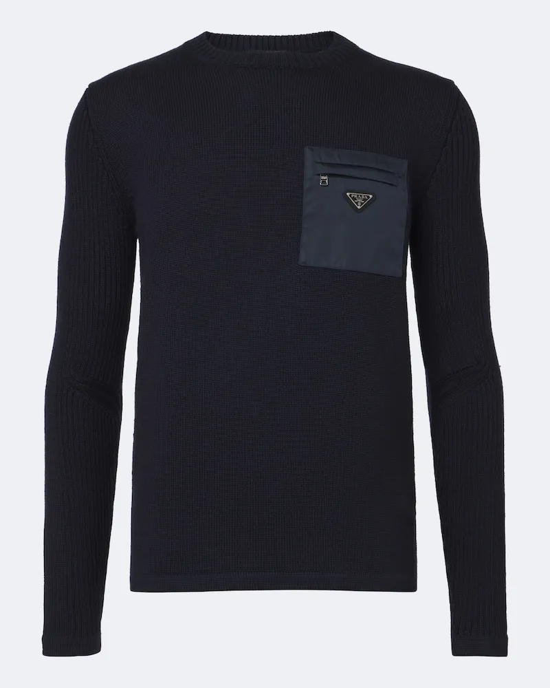 Prada Pullover aus Schurwolle Blau