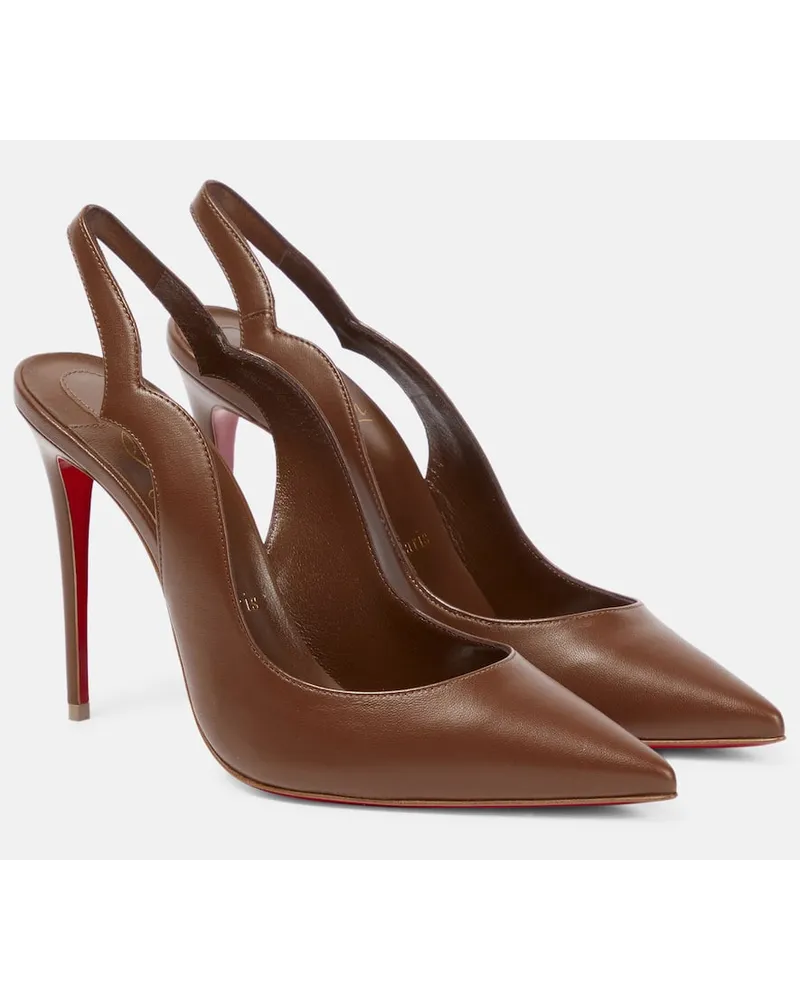 Christian Louboutin Nudes Slingback-Pumps Hot Chick aus Leder Braun