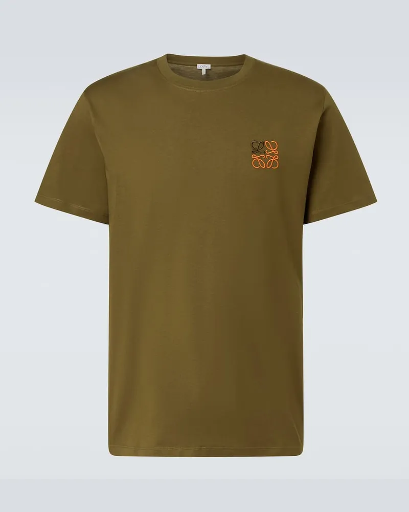 Loewe T-Shirt Anagram aus Baumwoll-Jersey Grün