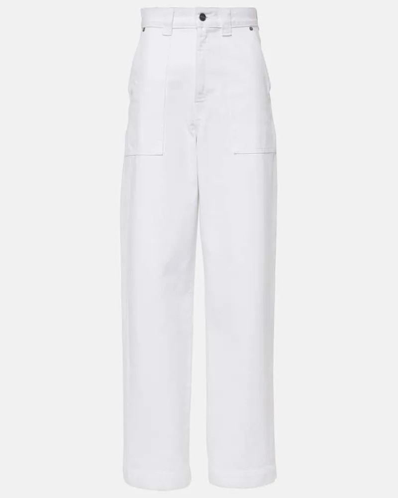 KHAITE High-Rise Jeans Hewitt Weiß