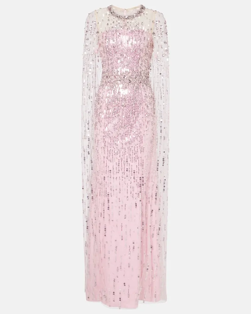 Jenny Packham Robe Lux mit Pailletten Pink