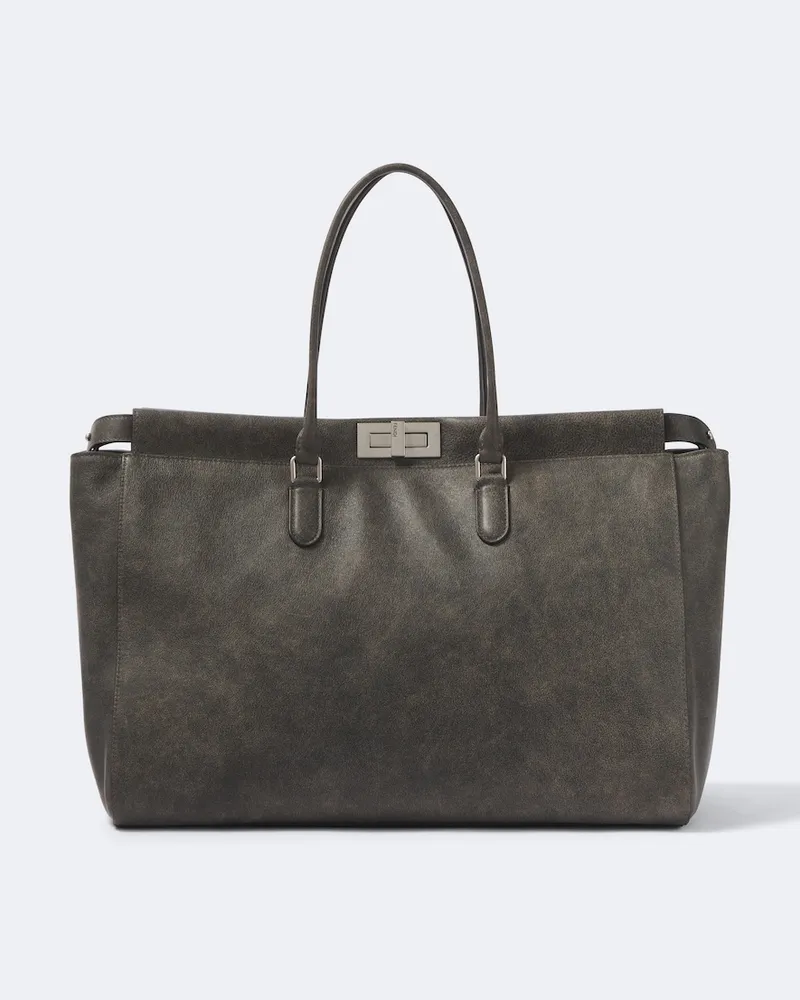 Fendi Tote Bag Peekaboo® Large aus Leder Schwarz