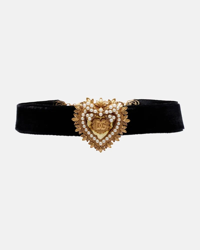 Dolce & Gabbana Choker Devotion aus Samt Schwarz