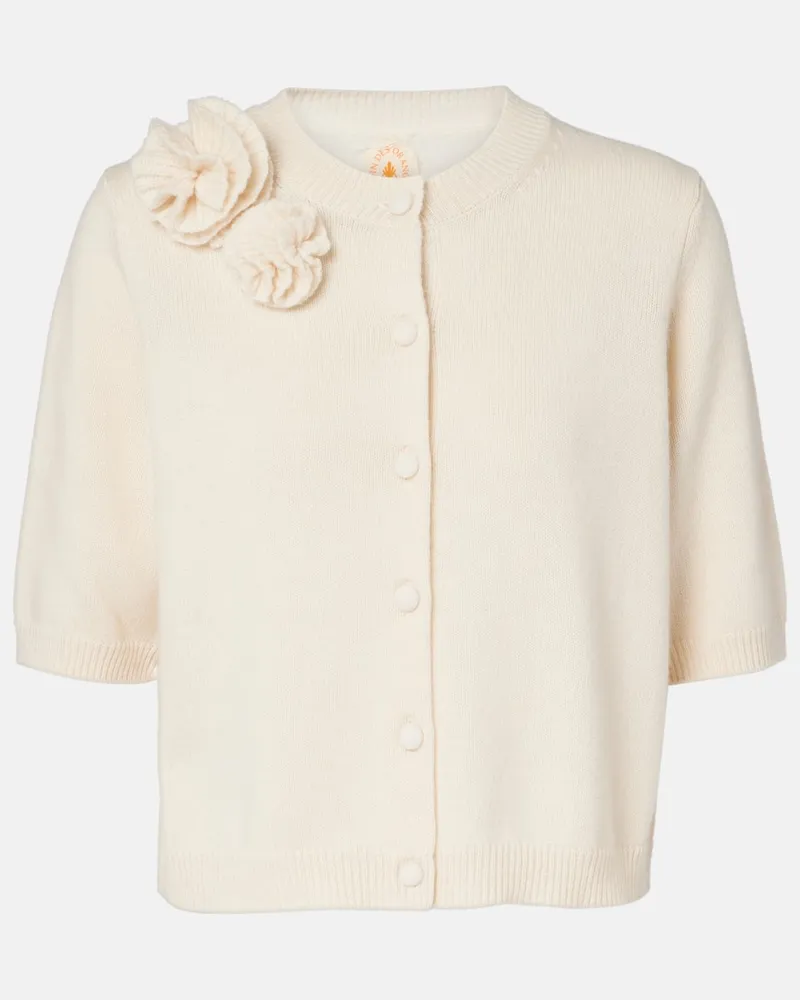 Jardin des Orangers Cardigan aus Wolle und Kaschmir Weiß