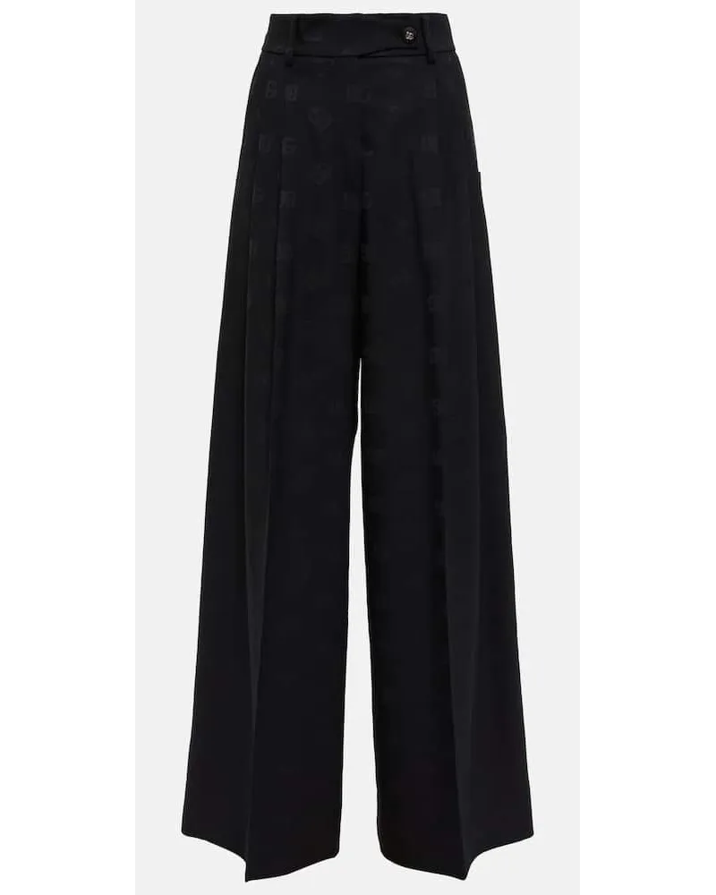 Dolce & Gabbana High-Rise-Hose aus einem Wollgemisch Schwarz