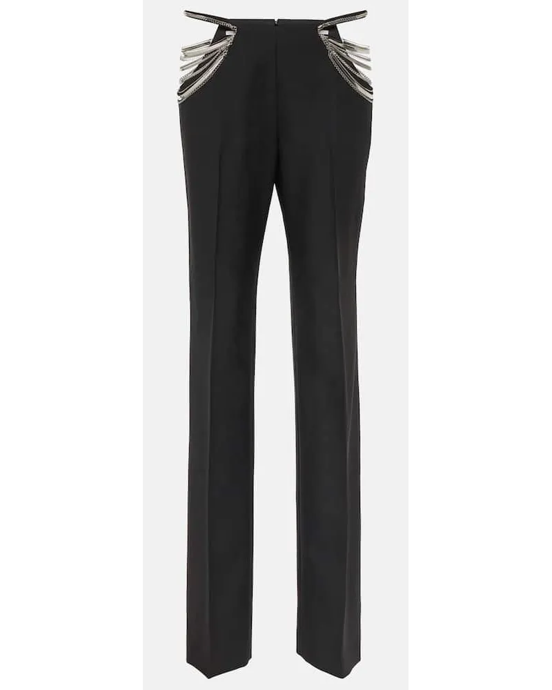 Stella McCartney Schmale Hose aus Wolle Schwarz