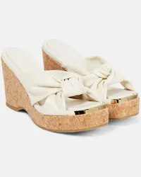 Jimmy Choo Wedge-Pantoletten Avenue aus Leder Weiss