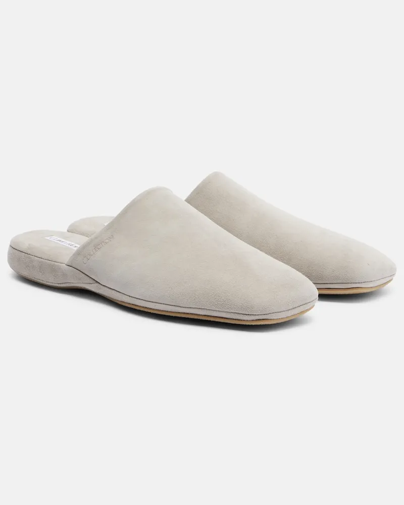 Calvin Klein Slippers Hugh aus Veloursleder Grau