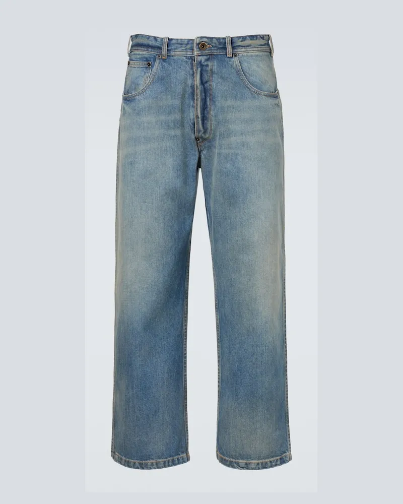 Maison Margiela Cropped Straight Jeans Blau