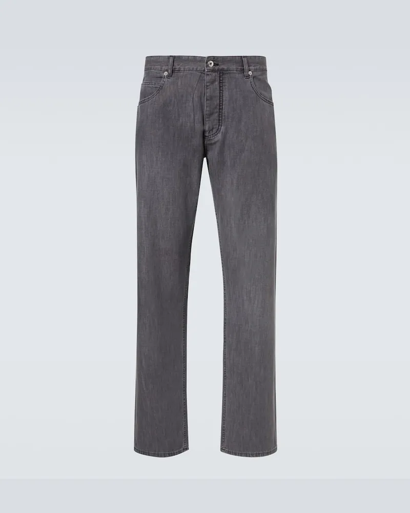 Bottega Veneta Mid-Rise Straight Jeans Grau