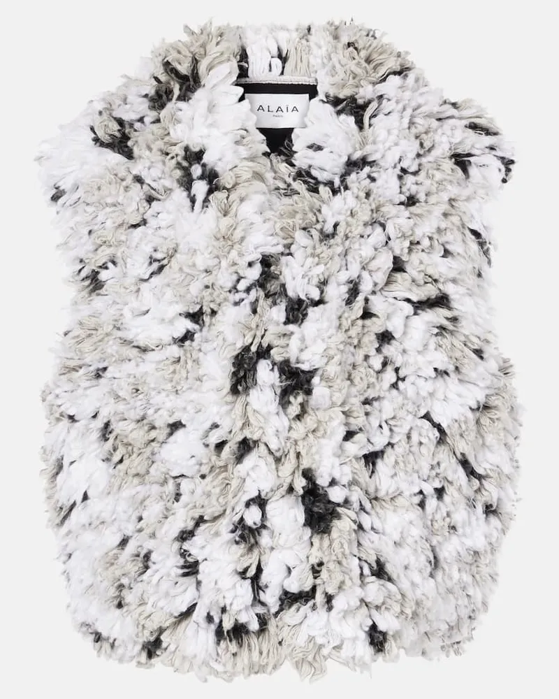 Alaïa Alaïa Weste Lynx aus Faux Shearling Weiß