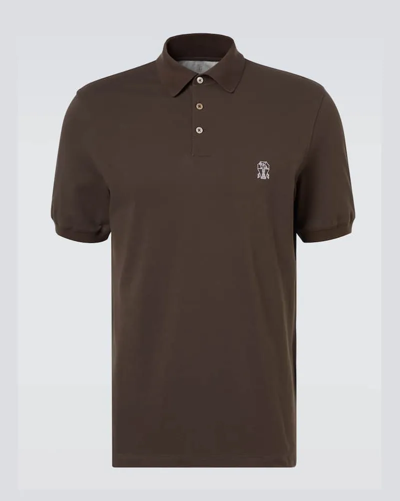 Brunello Cucinelli Polohemd aus Baumwolle Braun