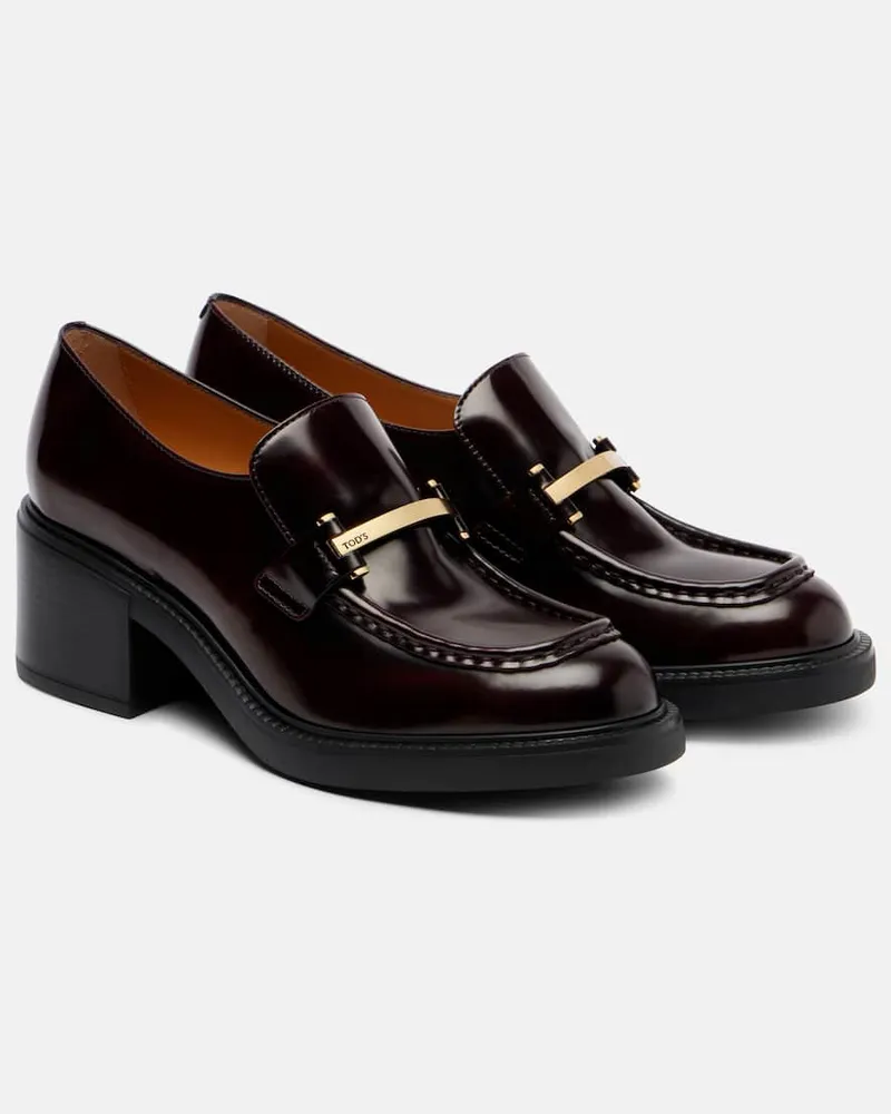 TOD'S Loafer-Pumps 60 aus Leder Burgunderrot