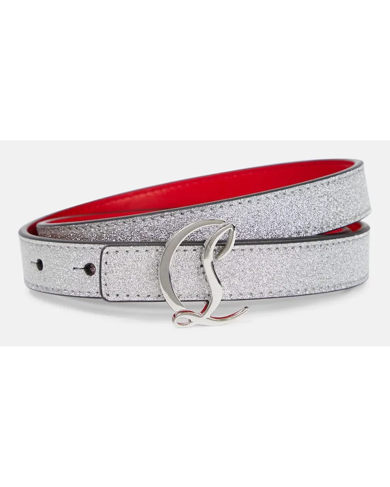 Christian Louboutin Gürtel CL aus Leder Silber