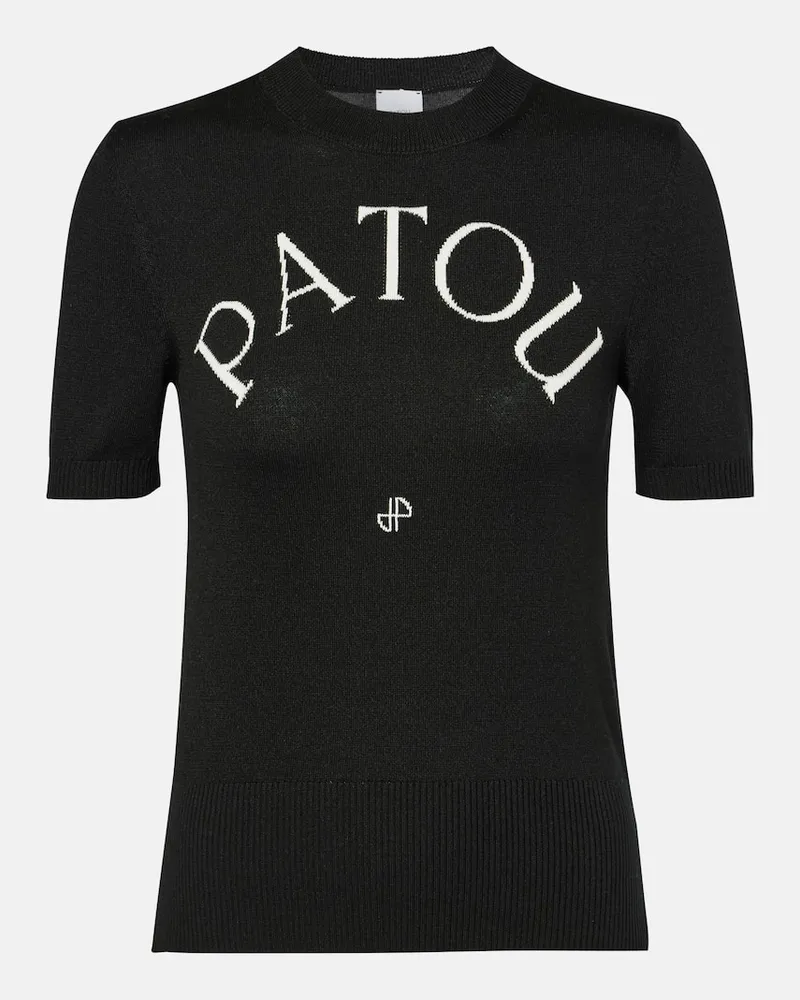 Patou Top aus Jacquard Schwarz