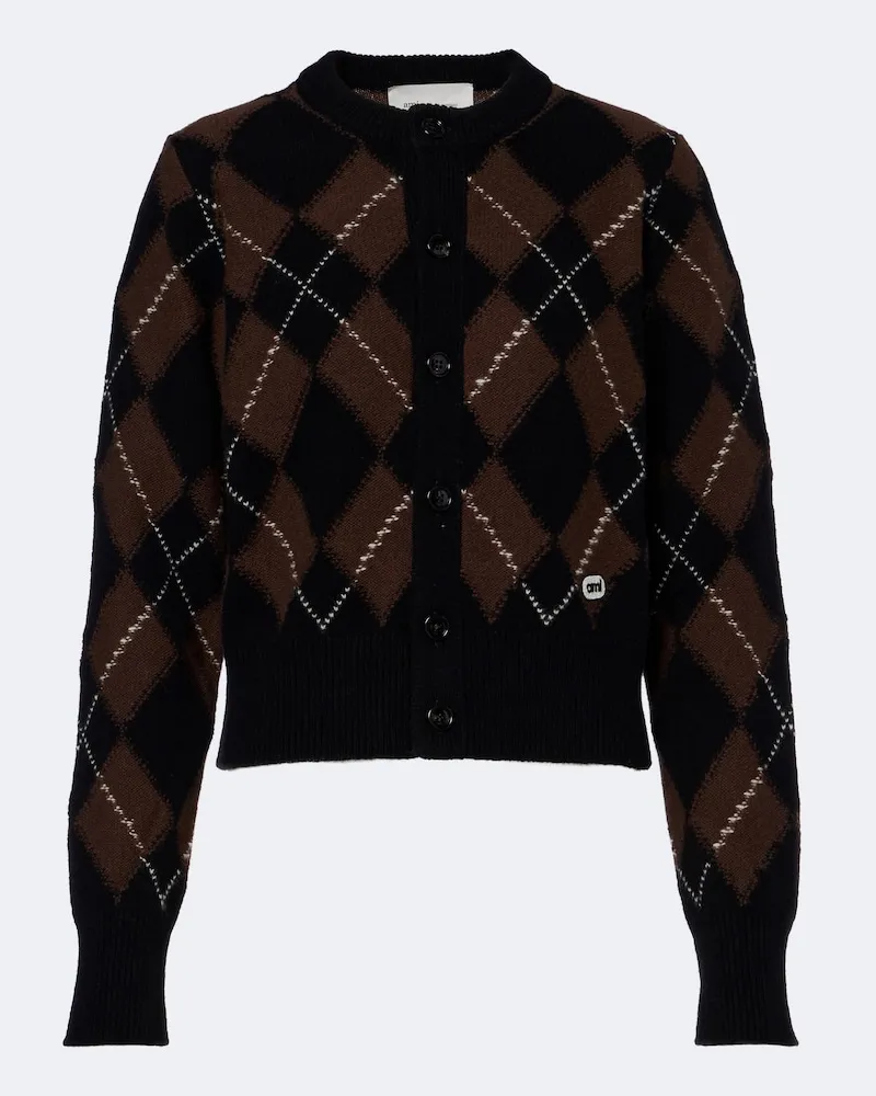 AMI Paris Cardigan aus Schurwolle Braun
