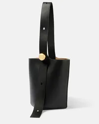 Loewe Bucket-Bag Pebble Medium aus Leder Schwarz