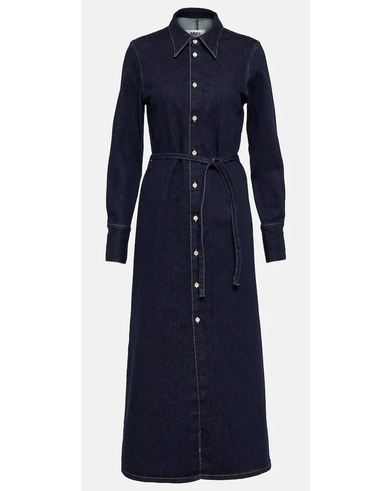 Maison Margiela Hemdblusenkleid aus Denim Blau